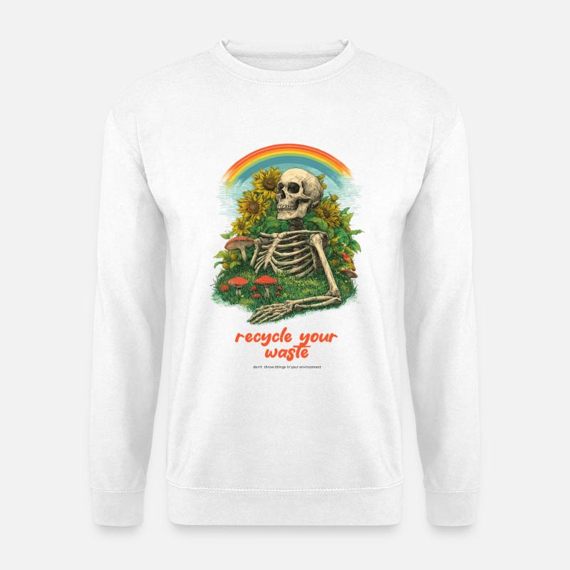 Recycel Deinen Müll Gartenskelett - Unisex Pullover - Weiß