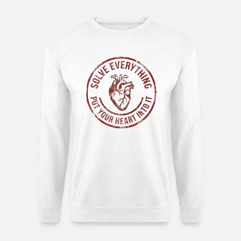 Leg dein Herz hinein - Unisex Pullover - Weiß