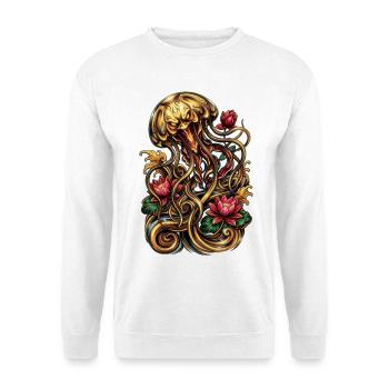 Quallen-Tattoo-Ästhetik Grafik - Unisex Pullover - Weiß - Vorne