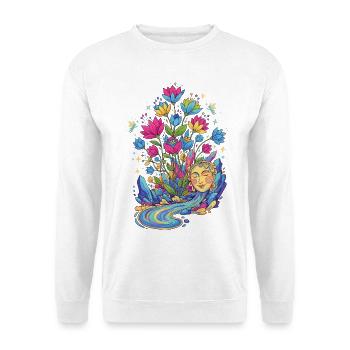 Jungbrunnen Quelle Fluss Traumlandschaft Glück - Unisex Pullover - Weiß - Vorne