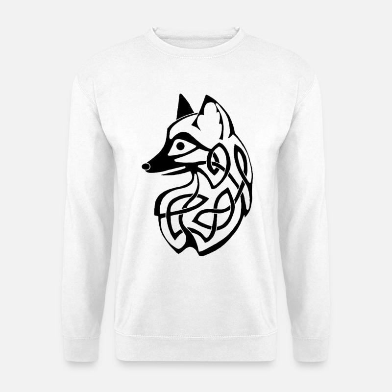 Schwarzer Keltischer Fuchs - Unisex Pullover - Weiß
