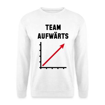 Team Aufwärts (Erfolg / Fortschritt / Rot 2C) - Unisex Pullover - Weiß - Vorne
