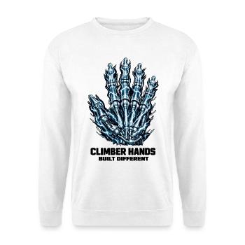 Climber Hands: Built Different Röntgen Design - Unisex Pullover - Weiß - Vorne