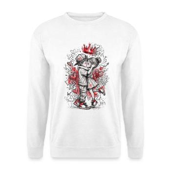 Die große leidenschaftliche Liebe - Unisex Pullover - Weiß - Vorne - Alina (178cm) & Michal (187cm)