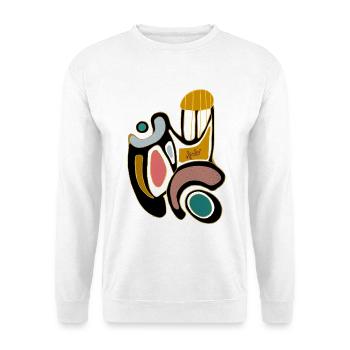 minimalist - Unisex Pullover - Weiß - Vorne - Alina (178cm) & Michal (187cm)