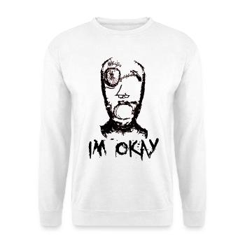 im okay - Unisex Pullover - Weiß - Vorne - Alina (178cm) & Michal (187cm)