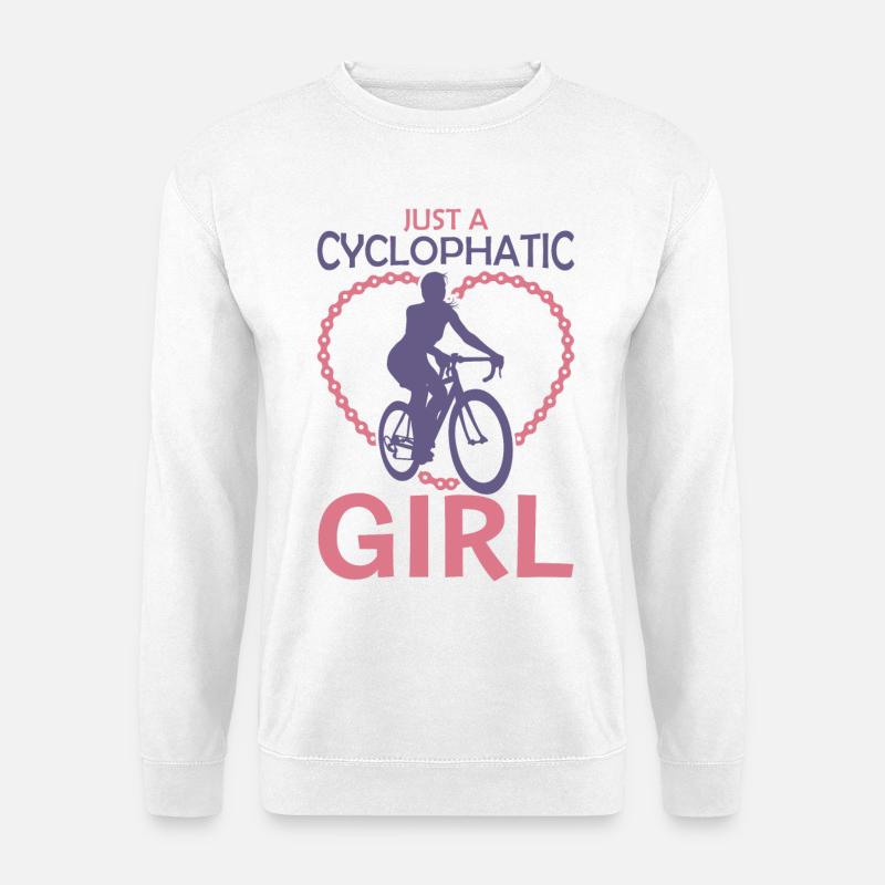 Radfahrer Mädchen - Unisex Pullover - Weiß