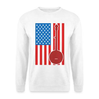 Banjo USA Flag - Unisex Sweatshirt - white - Front