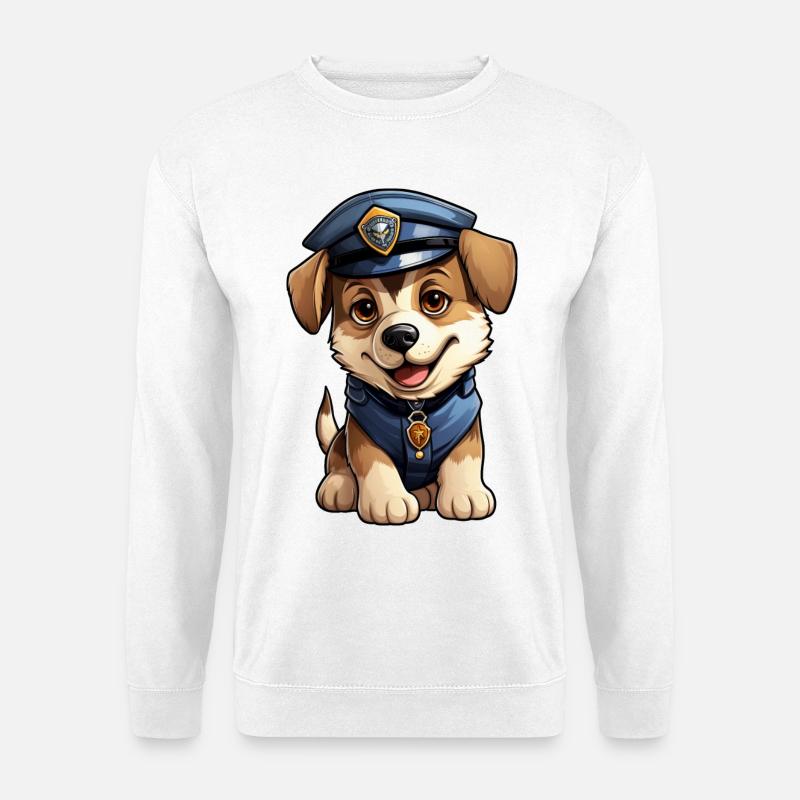 Hunde Polizistin - Unisex Pullover - Weiß