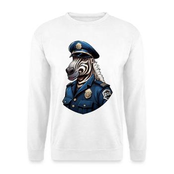 Zebra Polizist - Unisex Pullover - Weiß - Vorne