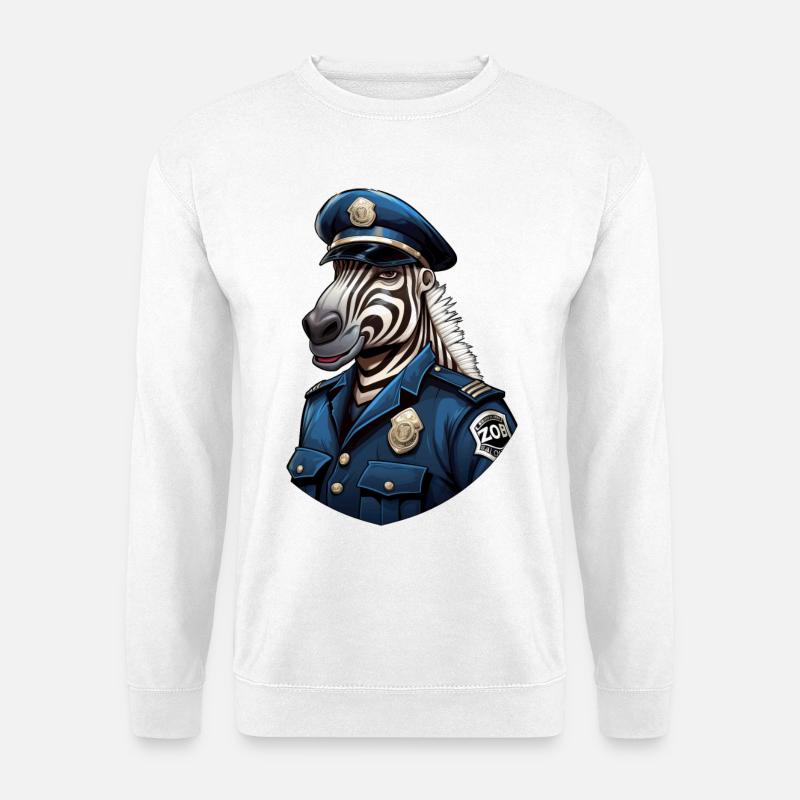 Zebra Polizist - Unisex Pullover - Weiß