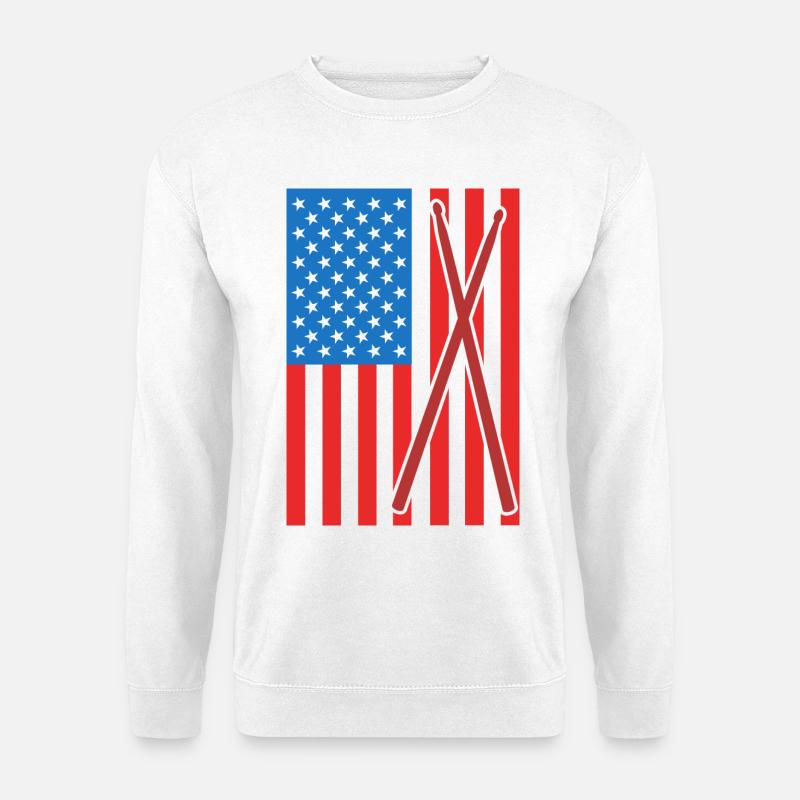 Patriotischer US Drummer - Unisex Pullover - Weiß
