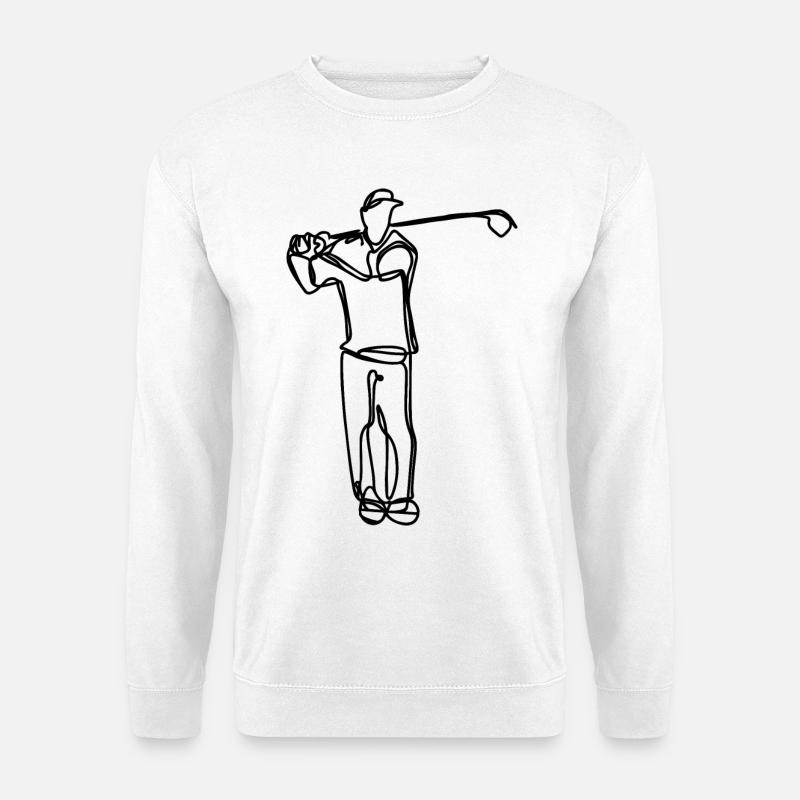Golfer Drawing - Unisex Sweatshirt - white