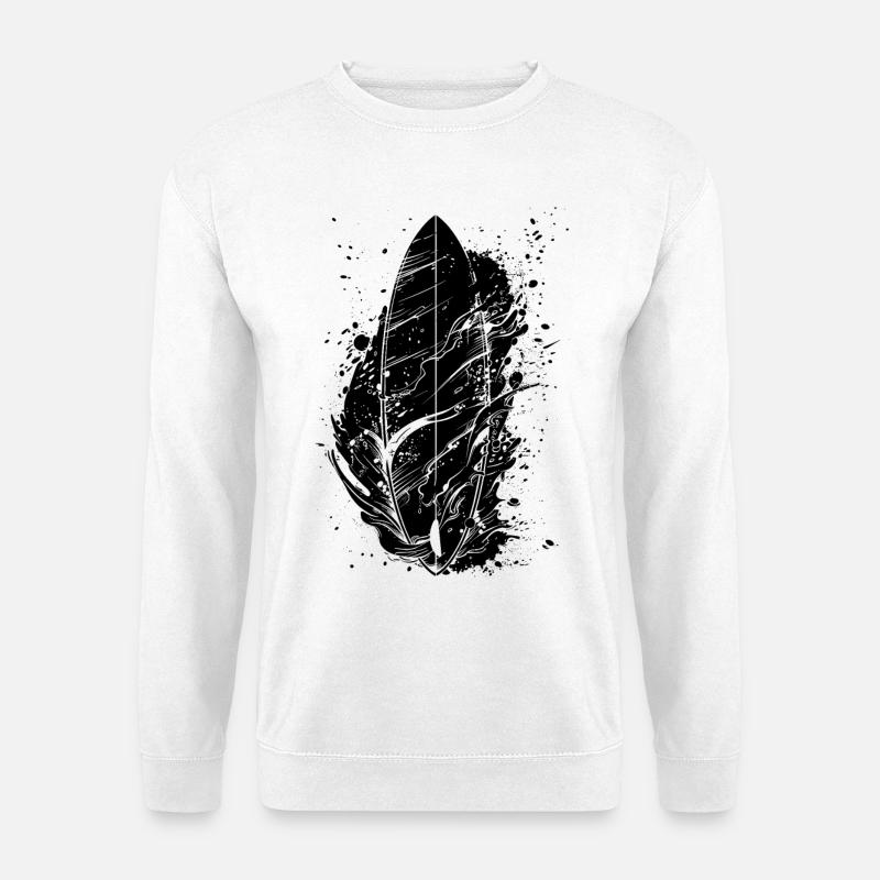 Surfbrett Graffiti - Unisex Pullover - Weiß