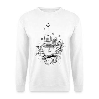 Tea Teacup with Earl Grey and Tea Bag - Unisex Sweatshirt - white - Front