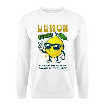 Lemon Squad Sour On The Inside Zitronen Frucht - Unisex Pullover - Weiß - Vorne