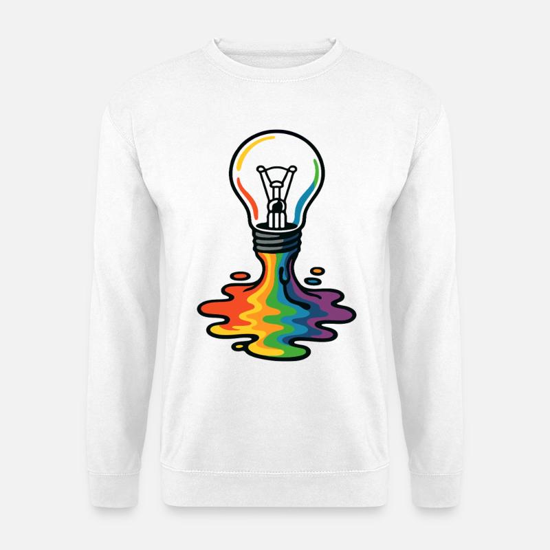 Rainbow Melt Glühbirne - Unisex Pullover - Weiß
