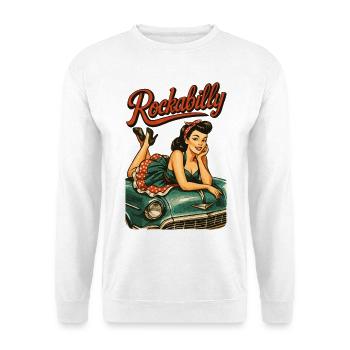 Cadeau de fille pin-up pour voitures vintage rockabilly - Sweat-shirt Unisexe - blanc - Devant
