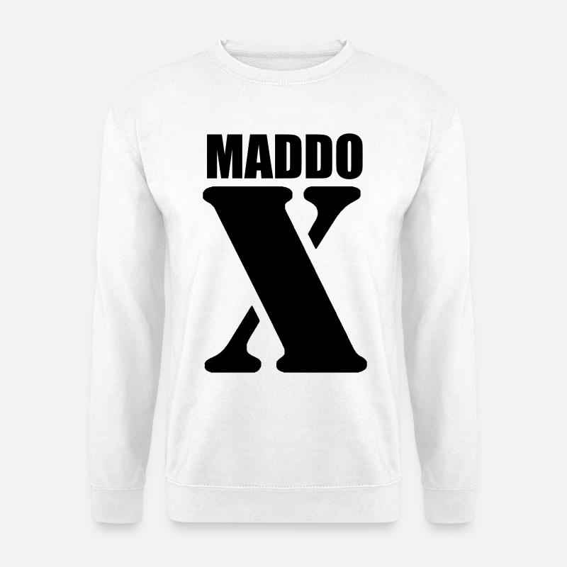 Maddox – First Name Design | Minimal Typography - Unisex Pullover - Weiß
