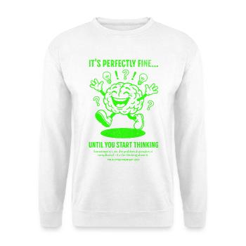 Green Brain Cartoon Thinking - Unisex Sweatshirt - white - Front