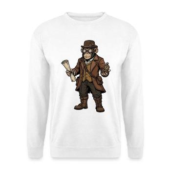 Singe Explorateur Steampunk Aventure Rétro - Sweat-shirt Unisexe - blanc - Devant