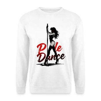 Pole Dance Silhouette – Elegant Pin-Up Art - Unisex Sweatshirt - white - Front