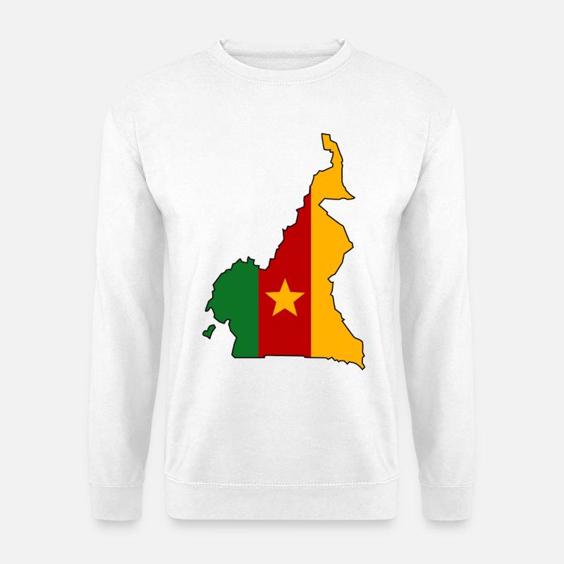 Cameroon Flag Map - Unisex Sweatshirt - white