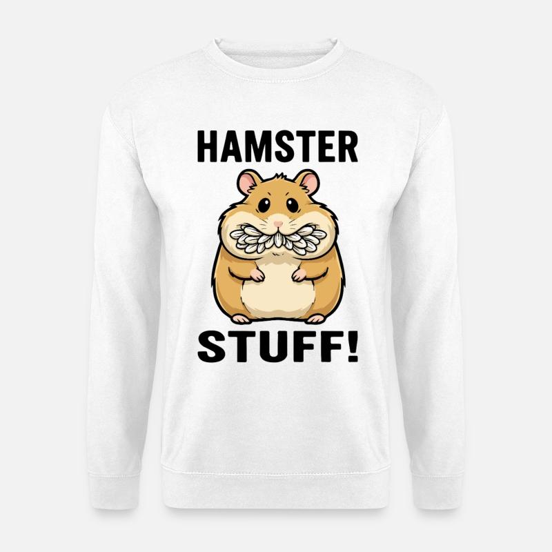 Hamster Stuff Samenwangen Nagetier - Unisex Pullover - Weiß