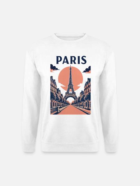 Paris Eiffel Sunset - Sweat-shirt Unisexe - blanc