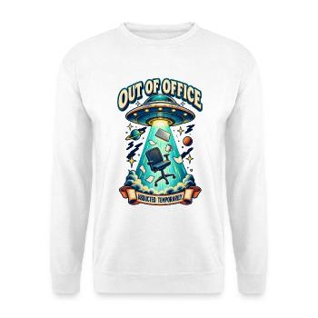 Nicht im Amt – Vorübergehend von einem UFO entführt - Unisex Pullover - Weiß - Vorne - Alina (178cm) & Michal (187cm)