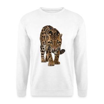 Nebelparder - Unisex Pullover - Weiß - Vorne - Alina (178cm) & Michal (187cm)