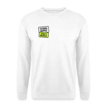 Bedauern freigeschaltet Meme - Unisex Pullover - Weiß - Vorne - Alina (178cm) & Michal (187cm)