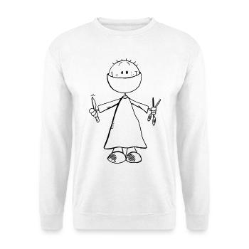 Chirurg Comicfigur - Arzt - Chirurgie - OP - Team - Unisex Pullover - Weiß - Vorne