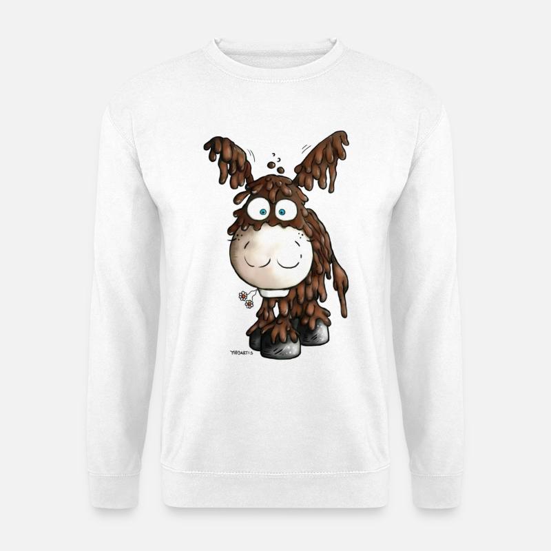 Drolliger Poitou Esel - Eselchen - Unisex Pullover - Weiß