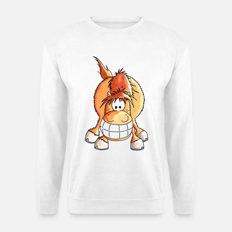 Grinsepferd - Pferd - Pony - Unisex Pullover - Weiß