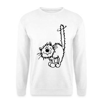 Drôle Chat - Sweat-shirt Unisexe - blanc - Devant