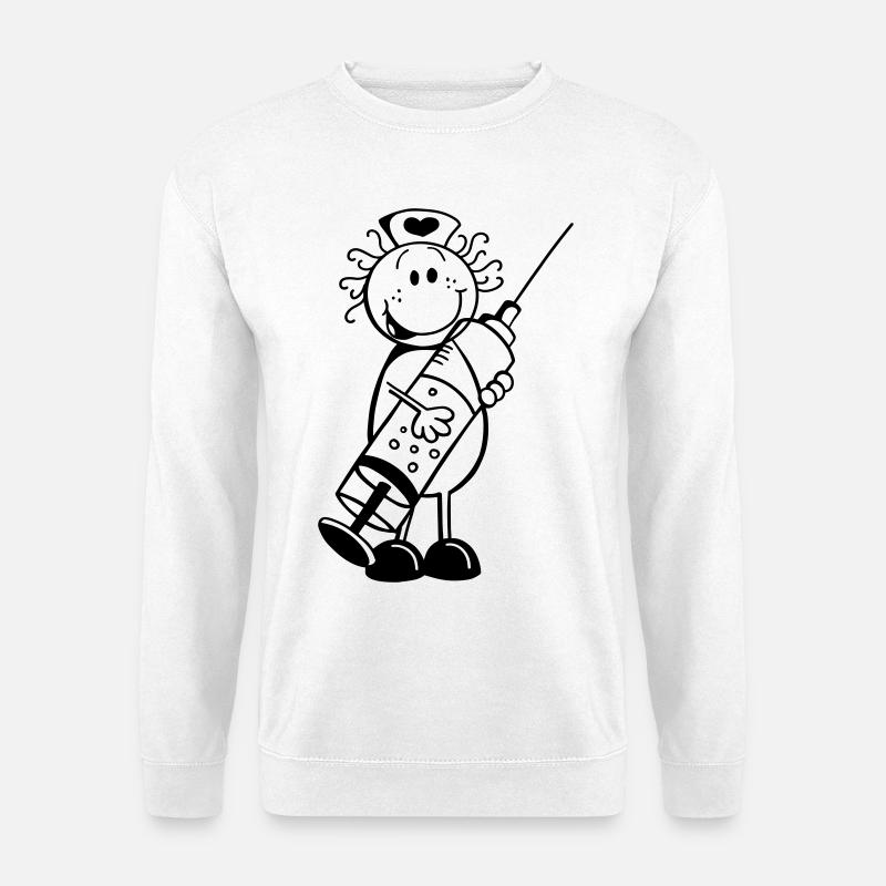 Krankenschwester Strichmännchen - Geschenk - Unisex Pullover - Weiß