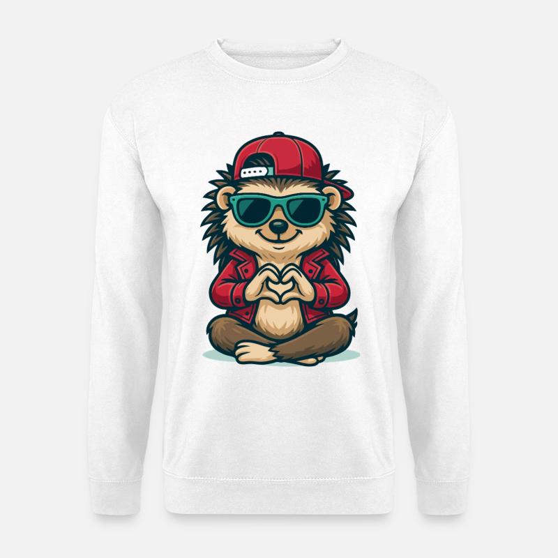 Hedgehog Heart Beat - Unisex Pullover - Weiß