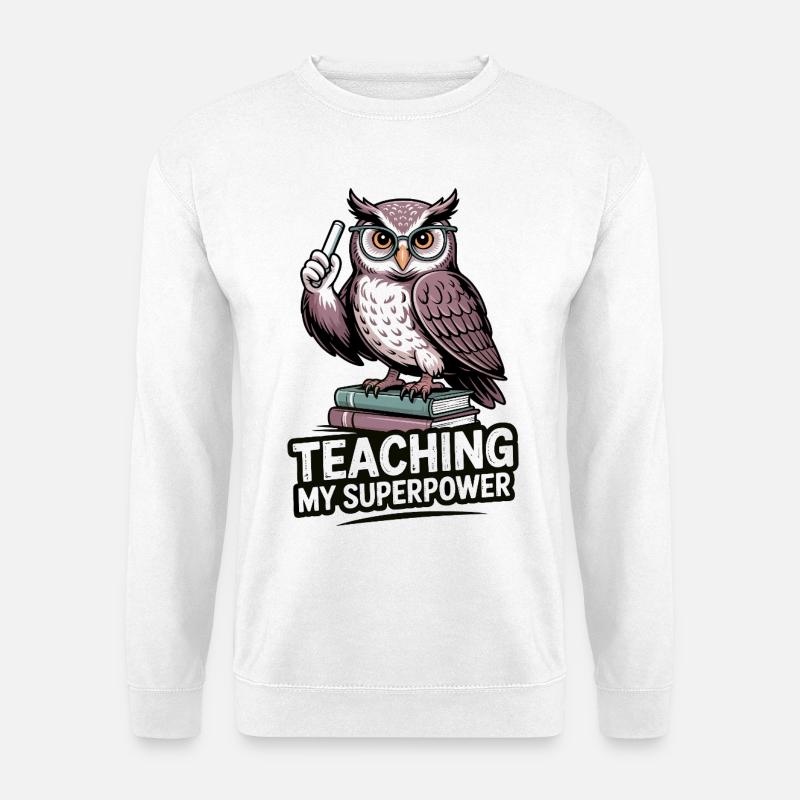 Power Owl unterrichten - Unisex Pullover - Weiß