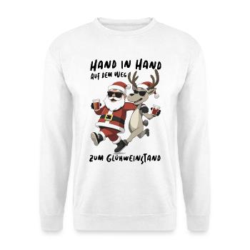Santa Reindeer Christmas Fun Mulled Wine - Unisex Sweatshirt - white - Front