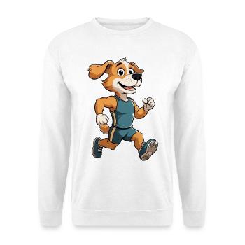 Running friend dog in training - Unisex Sweatshirt - white - Front
