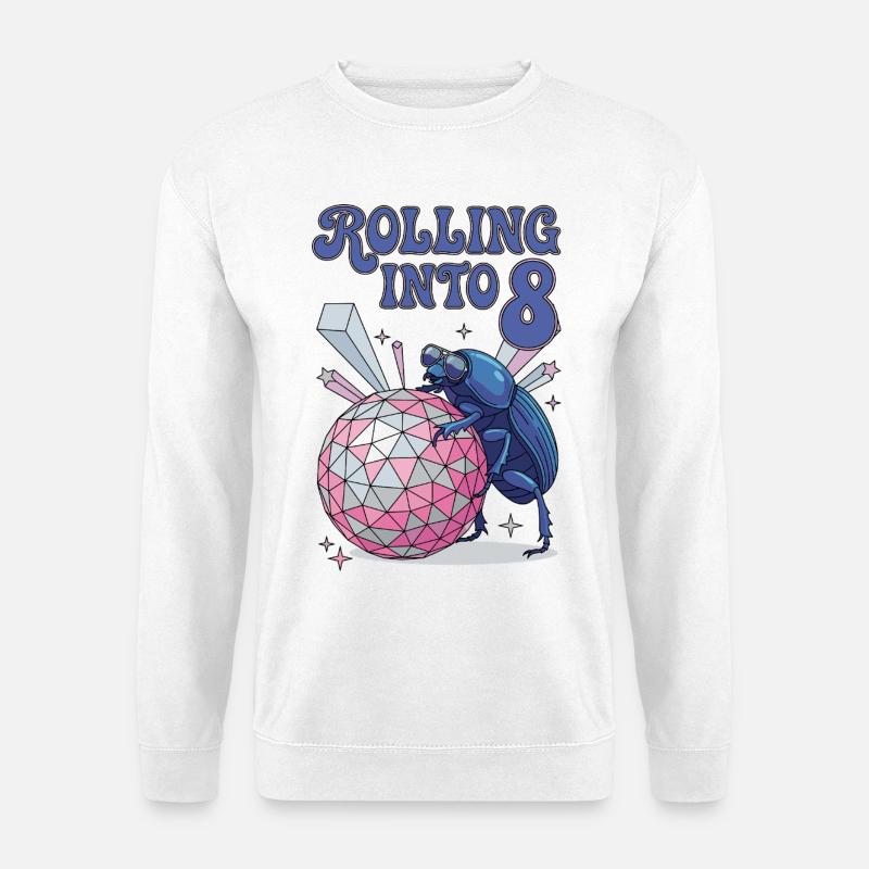 Rolling Into 8 Disco-Mistkäfer - Unisex Sweatshirt - white