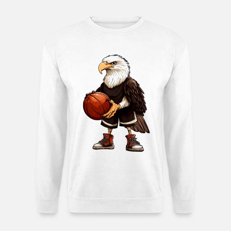 Adler Basketball / Vogel  - Unisex Pullover - Weiß