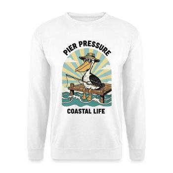Pelican Fisherman Pier Pressure Coastal - Unisex Sweatshirt - white - Front