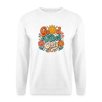 Le seul Retro Floral de Good Vibe - Sweat-shirt Unisexe - blanc - Devant