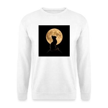 Wolf silhouette under full moon - Unisex Sweatshirt - white - Front