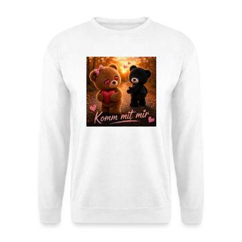 Komm mit mir – Süße Teddybären - Unisex Pullover - Weiß - Vorne