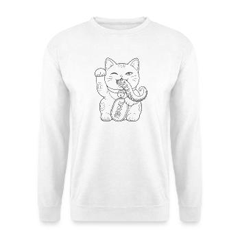 Bakeneko schwarz - Unisex Pullover - Weiß - Vorne
