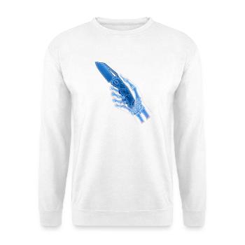 Couteau à rayons X bleu en main - Sweat-shirt Unisexe - blanc - Devant