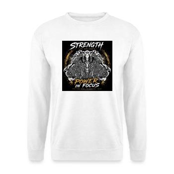 Kraft in Stille: Fokus-Design - Unisex Pullover - Weiß - Vorne